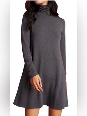 Kit and Ace Relaxed Turtleneck Grey Tunic Dress Small